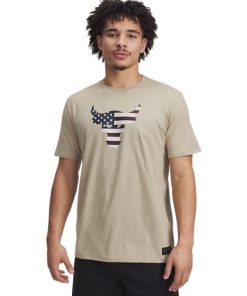 Under Armour-Men’s Project Rock Freedom Bull Short Sleeve-under armour socks