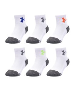 Under Armour Boys-Infant Girls’ UA Performance Tech 6-Pack Quarter Socks-under armor compression shirt