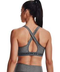 Under Armour Sports Bras-Women’s Armour® Mid Crossback Heather Sports Bra-under armour shoes 2