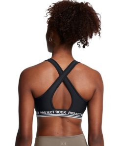 Under Armour-Women’s Project Rock Crossback Mid Sports Bra-under armour 2