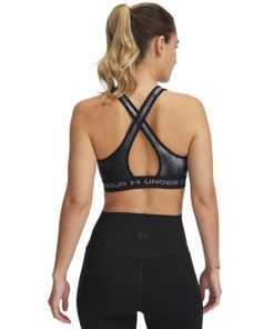 Under Armour Sports Bras-Women’s Armour® Mid Crossback Printed Sports Bra-ua outlet 2