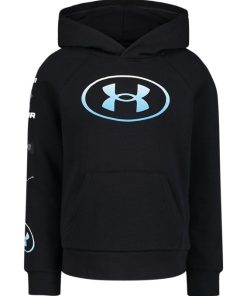 Under Armour Boys-Little Boys’ UA Rival Fleece Graphics Hoodie-curry shoes