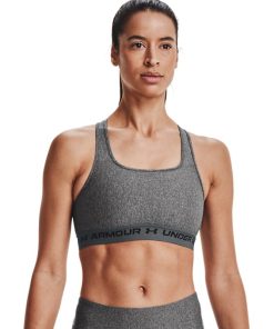 Under Armour Sports Bras-Women’s Armour® Mid Crossback Heather Sports Bra-under armour shoes